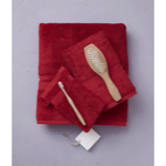 Gant de toilette éponge unie Rouge Amour 15x21 - Sylvie Thiriez