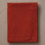 Drap plat percale lave Orange Argile - Sylvie Thiriez