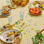 Serviette de table brodée Sorbet - Sylvie Thiriez