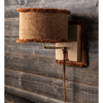 Applique jute frangée cognac armature gold