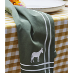 Serviette de table RDV Au pré kaki - Sylvie Thiriez 