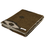 Plaid en laine marron - Ligne indienne &amp; Dimant marron/blanc - 145x200