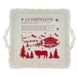 Plat  four carr La Tartiflette festonn Blanc - 25 cm