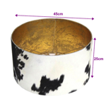 Abat jour cylindrique en métal feuilles d'or et peau de vache  Ø45/H25