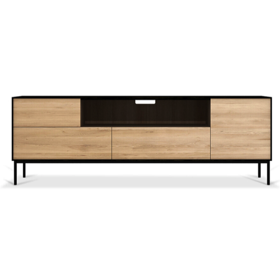 Meuble TV Blackbird chêne massif et pieds métal noir - Ethnicraft