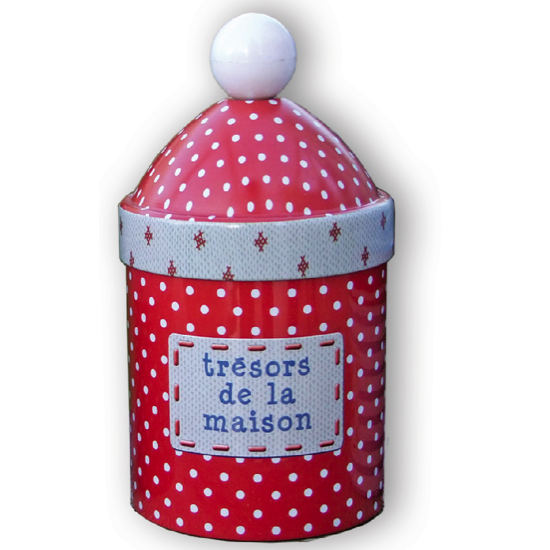 Grande boîte bonnet - Collection Rouge à pois 