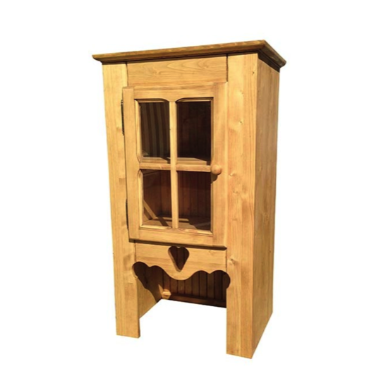 Haut de vaisselier 1 porte vitrée 1 niche ciré 