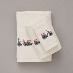 Éponge brodée Amsterdam Crème - Serviette invitée 30x50 - Sylvie Thiriez