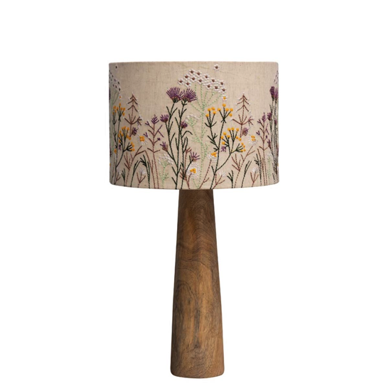 Lampe avec abat-jour brodé Wildflower - Chehoma