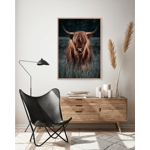 Tableau cadre naturel Vache Highland 65x92,5 cm - Pôdevache 