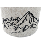 Abat-jour Ø20 cm en feutre - Broderies montagnes noires
