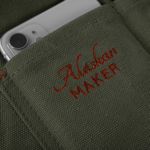 Tablier en cuir et toile vintage n°325 - Vert olive
