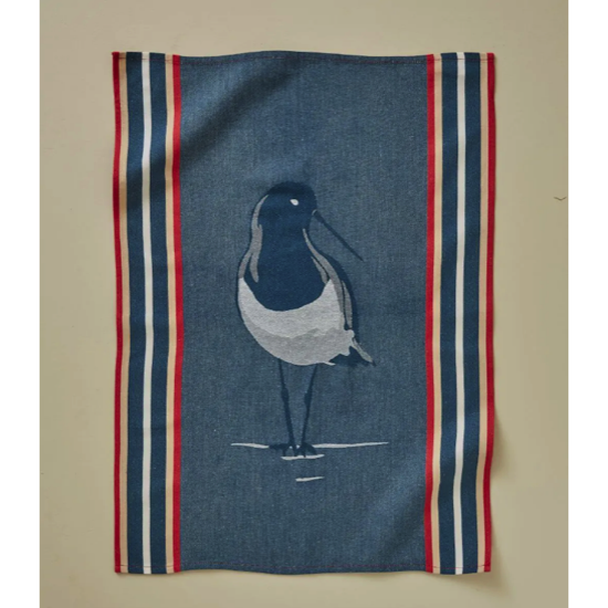 Torchon jacquard - Marée basse bleu - 50x70 - Sylvie Thiriez