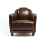 Fauteuil Gentleman Cigare en cuir de vachette 