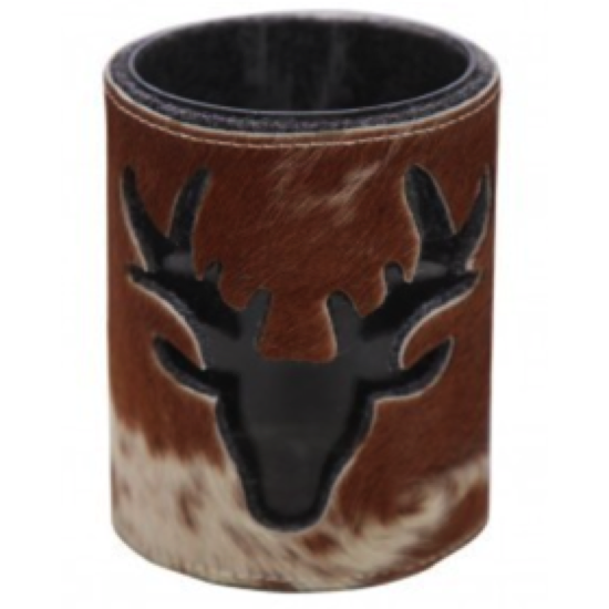 Lanterne en peau de vache cerf brun 15cm