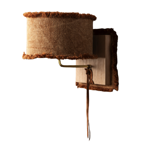 Applique jute frangée cognac armature gold