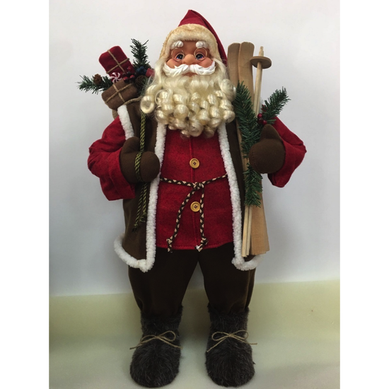 Pere-Noel,rouge,avec,hotte,et,ski,H60 Pere-Noel,rouge,avec,hotte,et,ski,H60