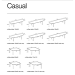 Table casual coffee sans plateau 180x50 cm