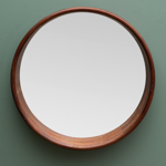 Miroir rond en pin - Brun - Chehoma