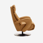 Fauteuil Relax cuir Belvita blanc pied métal étoile noir