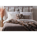 Coussin Ottawa lapin et lin naturel 40x60 - Angel des Montagnes