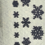 Plaid en laine blanc - Flocon gris - 145x200
