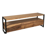 Meuble TV Brooklyn naturel acacia et métal 145xH50