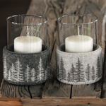 Bougeoir Abies Ø11 en feutre de laine naturelle Beige - Catia Luca