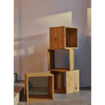 Bloc cube pour bibliothèque ouverte Brooks - Teinte naturel vieux bois 