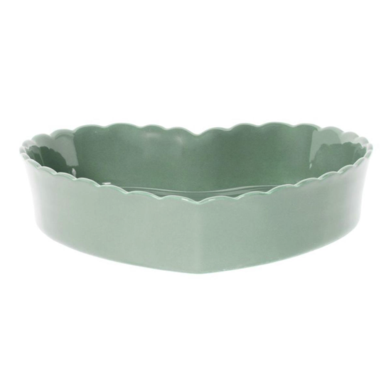 Plat Coeur Charlotte Vert d'eau Ø24cm - Côté Table 
