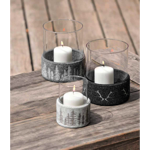 Bougeoir Nevada Ø11 en feutre de laine naturelle Beige - Catia Luca