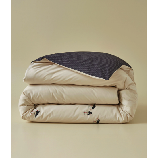 Housse de couette brodée Marée Basse - Sylvie Thiriez 