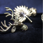 Bouton de porte or - tête de cerf 