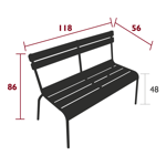 Banc à dossier Luxembourg - Fermob