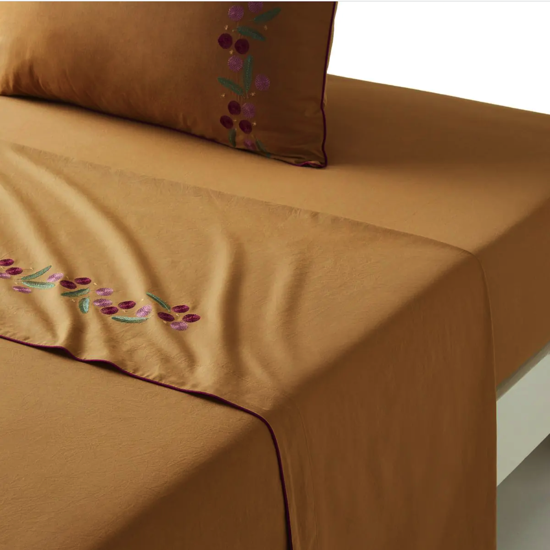 Drap plat brodé Poésie d'Automne - Sylvie Thiriez