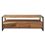 Meuble TV Brooklyn naturel acacia et métal 145xH50
