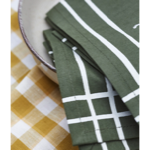Serviette de table RDV Au pré kaki - Sylvie Thiriez 