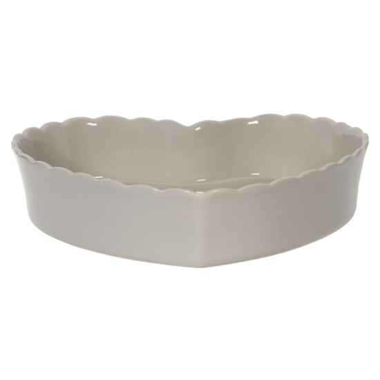 Plat coeur gris gres 24cm - Côté Table