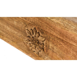Boite kleenex en bois brulé avec 8 Edelweiss 25cm x 15cm x 8.5cm