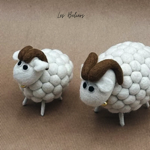 Petit bélier blanc 7,5 cm en feutrine