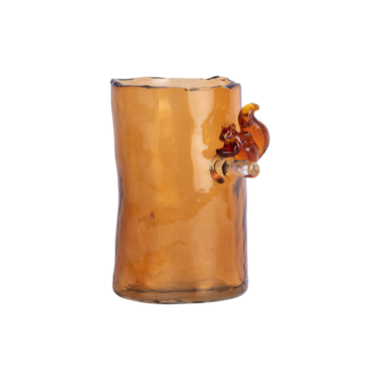 Vase Squirrel On Branch Petit Orange désert