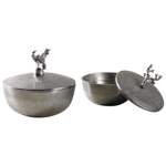 Boite ronde couvercle cerf aluminium  GM 15 h 7-17