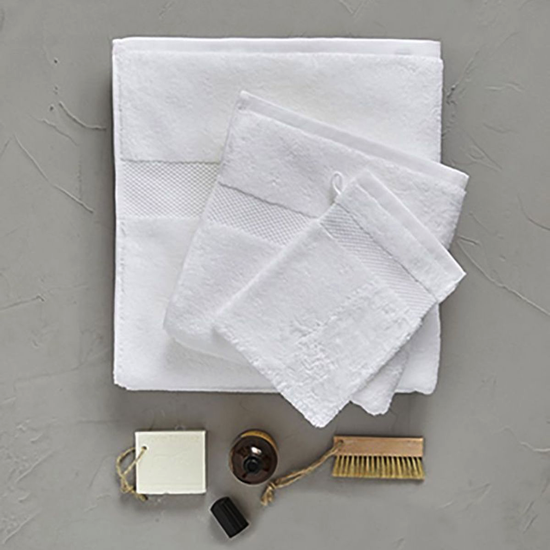 Gant de toilette éponge unie Blanc - 15x21 - Sylvie Thiriez 