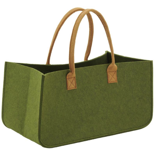 Sac à buches en feutrine - Kaki 