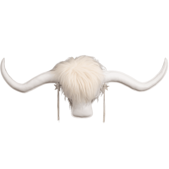 Trophée suédine Yack XXL Blanc 120x55 cm - Maison Yak