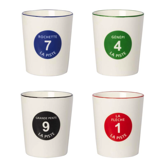 4 Tasses expresso Pistes de ski - Chehoma