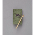 ponge brode Highlands Vert Vtiver - Serviette invite 30x50 - Sylvie Thiriez