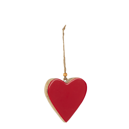 Coeur à suspendre rouge en manguier  - L