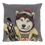 Coussin Amis de ski Husky - 45x45 cm