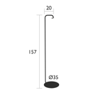 Pied simple balad 157cm - Fermob